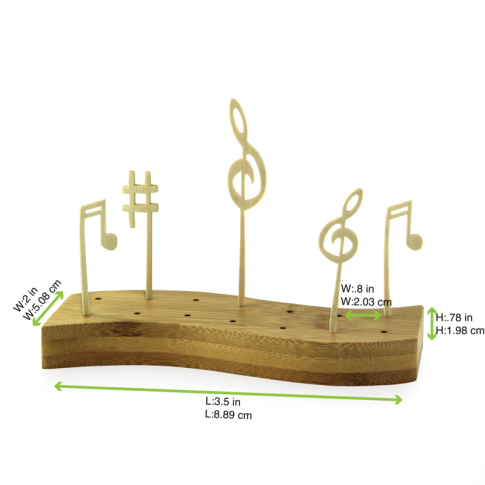 Bamboo skewer with music design