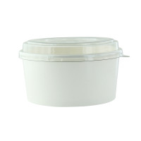 Combo Saladier rond Blanc "Buckaty" et couvercle PET   750ml dia145mm H69mm