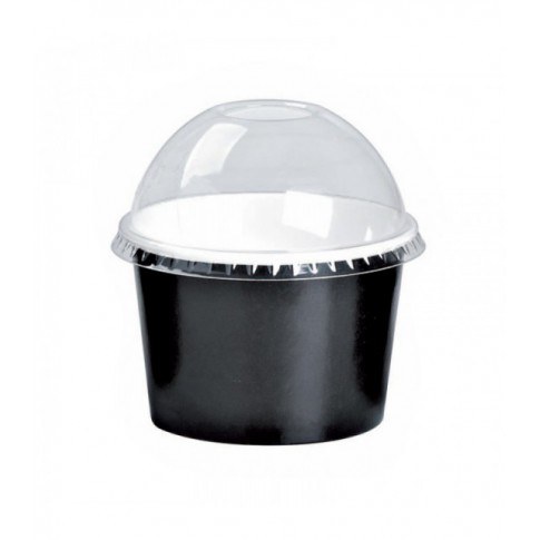 Black paper cup for hot and cold foods 130ml Ø74mm  H50mm