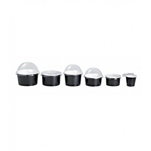 Black paper cup for hot and cold foods 130ml Ø74mm  H50mm