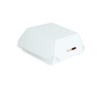 Mini white cardboard burger box 95x95mm H50mm