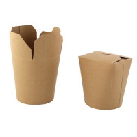 Kraft/brown round base cardboard container with slit closing 750ml 100x85mm H98mm