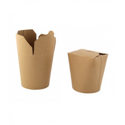 Pot carton rond kraft fermeture à fente 500ml 73x78mm H100mm