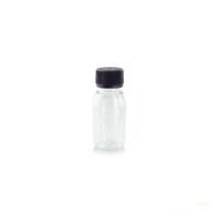 Bouteille transparente en plastique PET avec bouchon noir 35x35mm H95mm 60ml