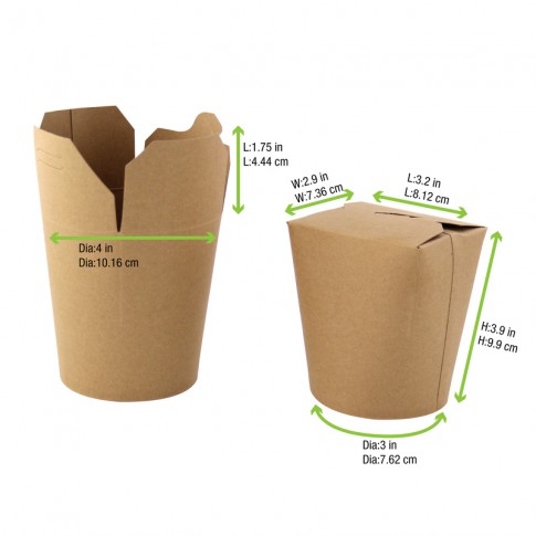 Pot carton rond kraft fermeture à fente 72x87mm H95mm 550ml