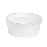 Saladier rond Blanc "Buckaty" et couvercle PET   H67mm 1 140ml